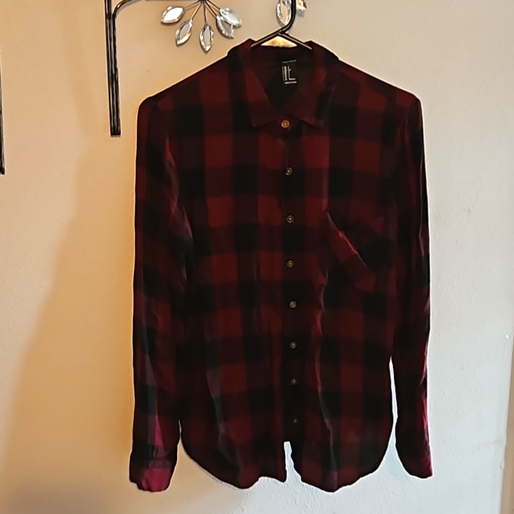 Women's Buffalo Plaid button up blouse
